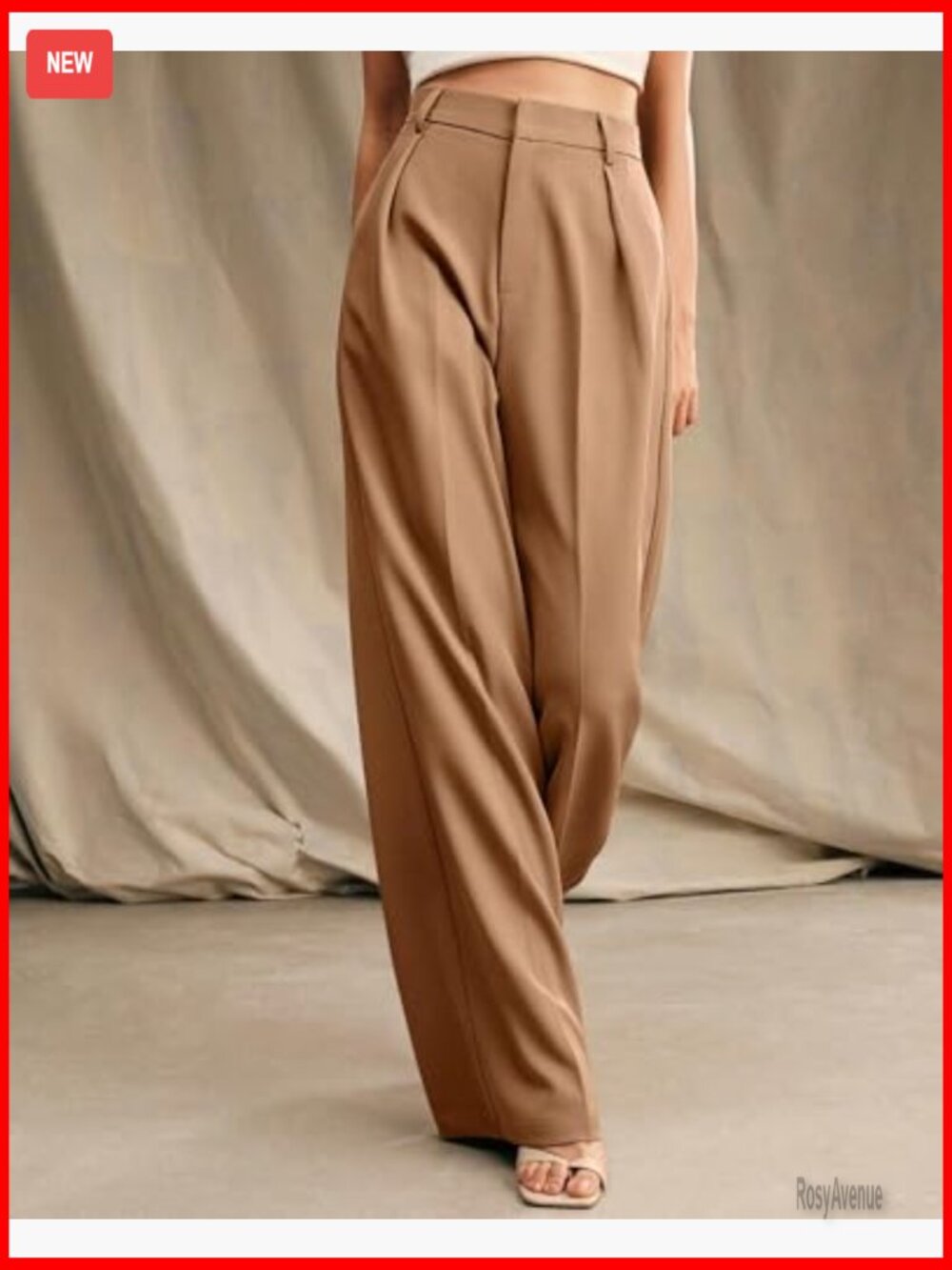 High Waist Wide Leg Palazzo Pants with Pockets for Work Business Casual - Picture 3 of 7
